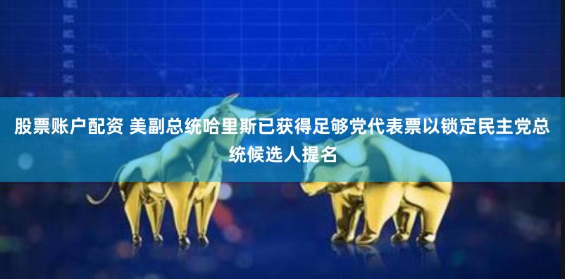 股票账户配资 美副总统哈里斯已获得足够党代表票以锁定民主党总统候选人提名